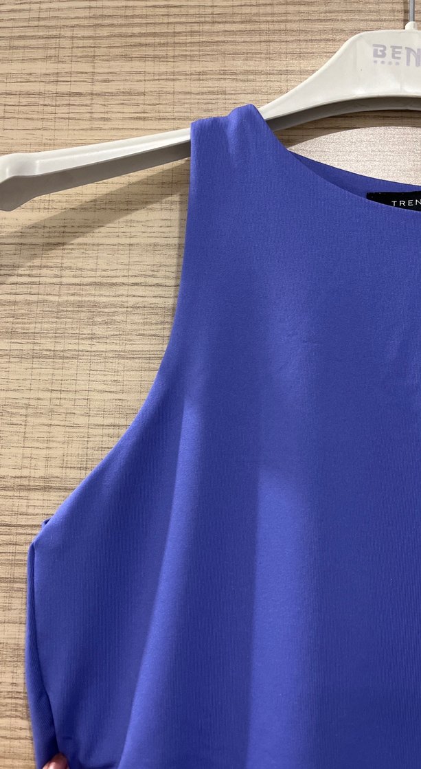 Lila Kadın Sıfır Kollu bodysuit - Görsel 2