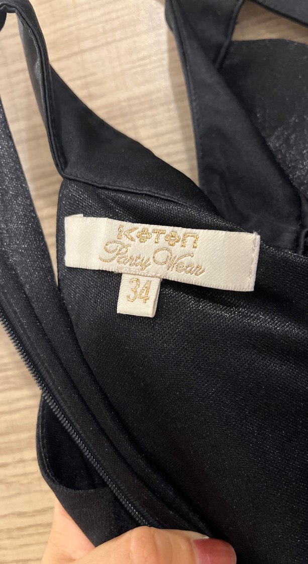 Siyah Drapeli Uzun Abiye Elbise - Görsel 5