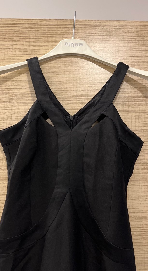 Siyah Drapeli Uzun Abiye Elbise - Görsel 2