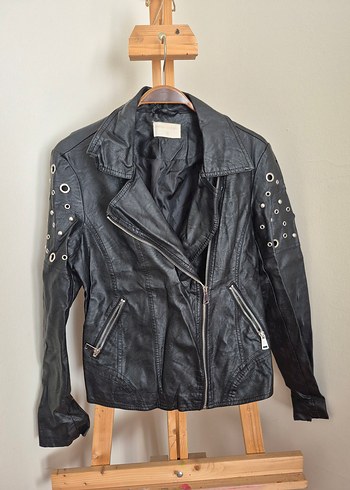 Koton Kadın Siyah Deri Biker Ceket