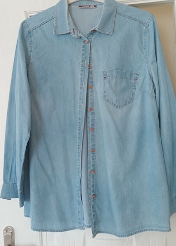 Mavi Denim Kadın Gömlek, Uzun Kollu, Düğmeli - Görsel 5