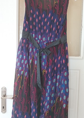 Bohem Çok Renkli Uzun Desenli Hamile Etek (şifon astarlı) - Görsel 4