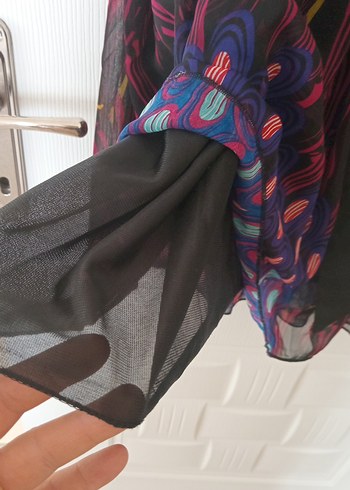 Bohem Çok Renkli Uzun Desenli Hamile Etek (şifon astarlı) - Görsel 5