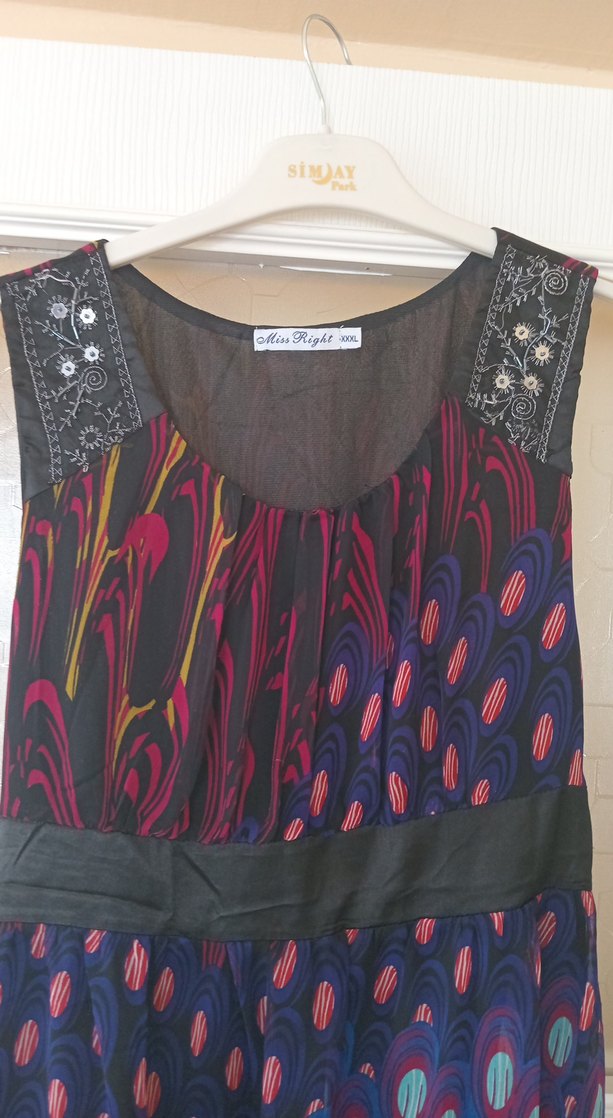 Bohem Çok Renkli Uzun Desenli Hamile Etek (şifon astarlı) - Görsel 2