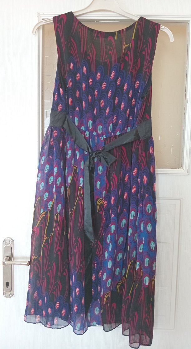 Bohem Çok Renkli Uzun Desenli Hamile Etek (şifon astarlı) - Görsel 4