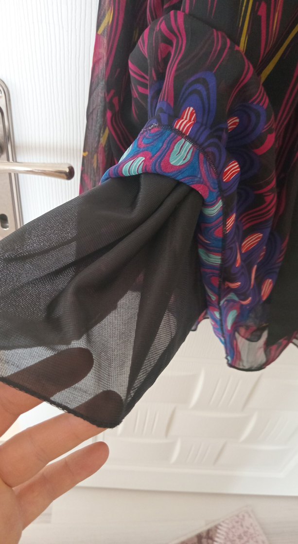 Bohem Çok Renkli Uzun Desenli Hamile Etek (şifon astarlı) - Görsel 5