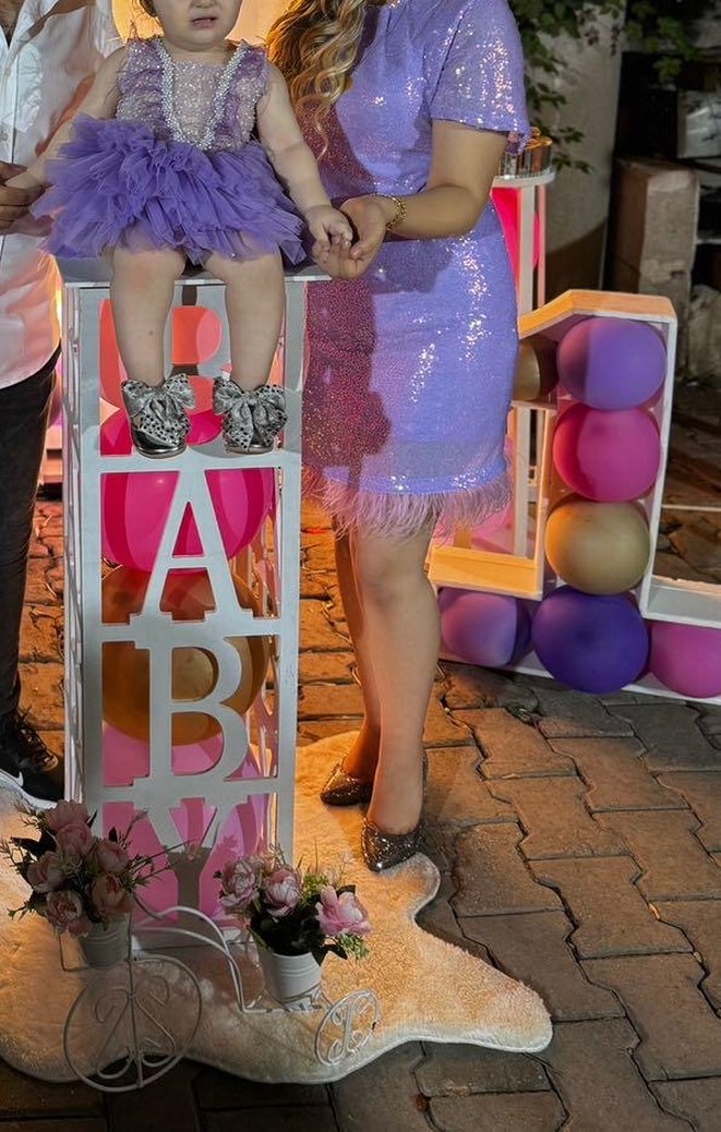 Parlak payetli Mor Simli Elbise - Görsel 5