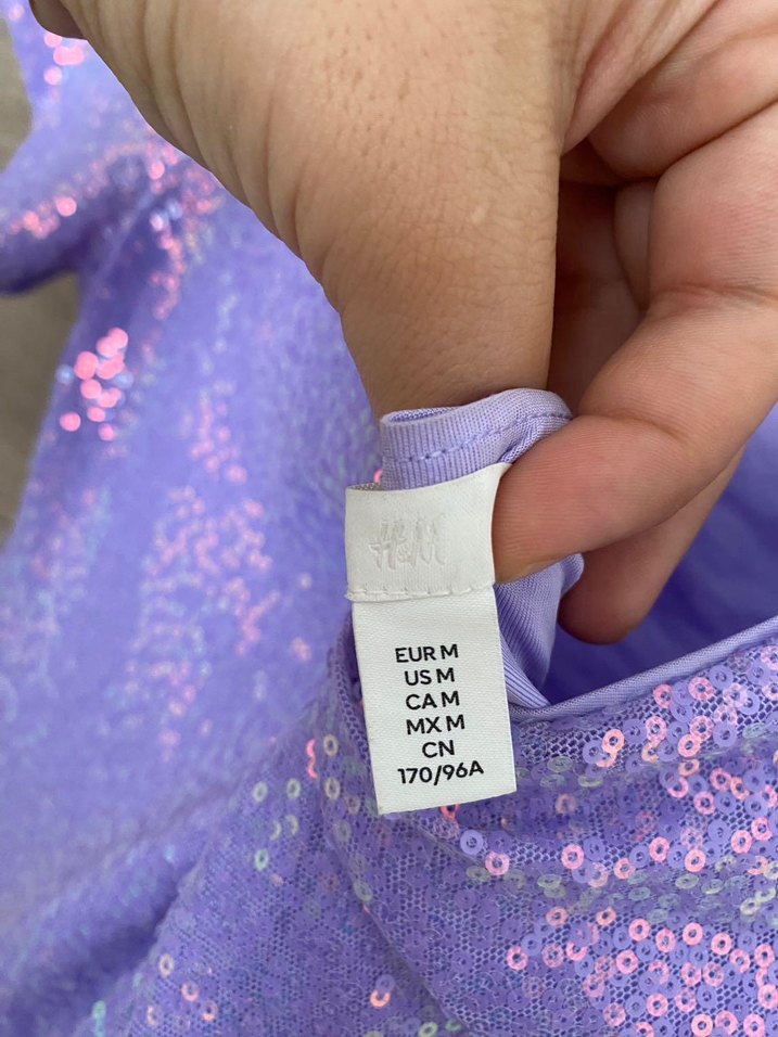 Parlak payetli Mor Simli Elbise - Görsel 3