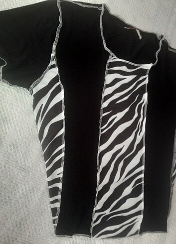 Ziyah-zebra desen crop body