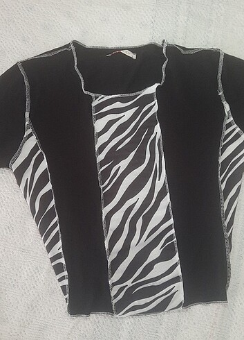 m Beden çeşitli Renk Ziyah-zebra desen crop body