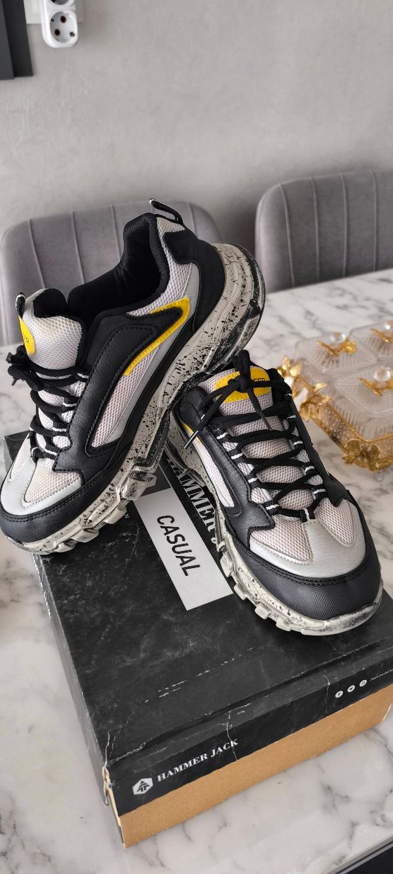 Sarı Detaylı Gri Spor Erkek Sneakers - Görsel 4