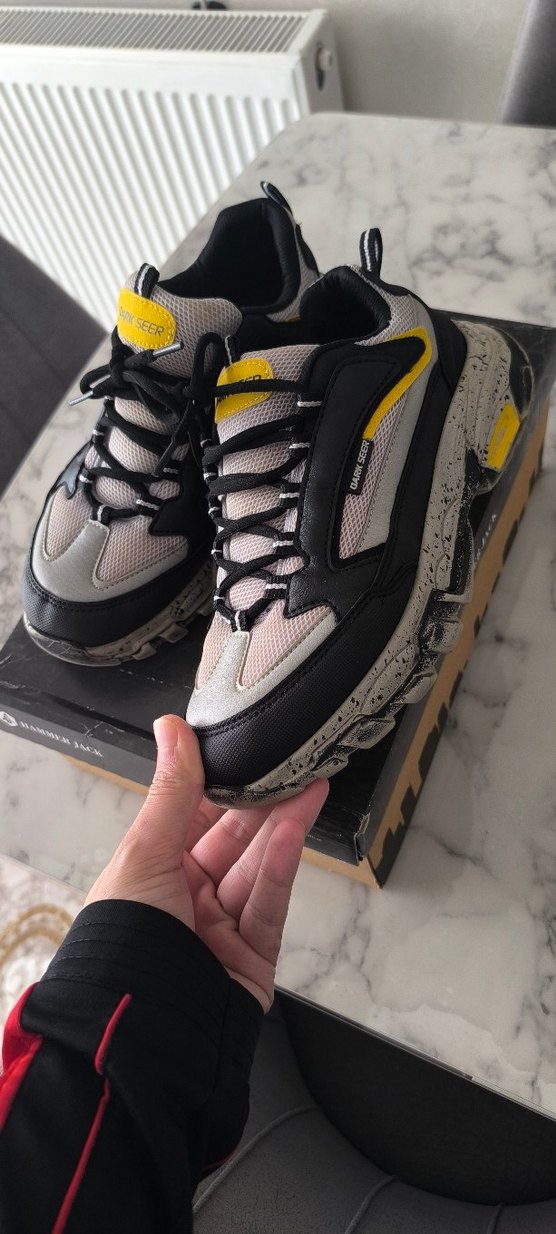 Sarı Detaylı Gri Spor Erkek Sneakers - Görsel 3