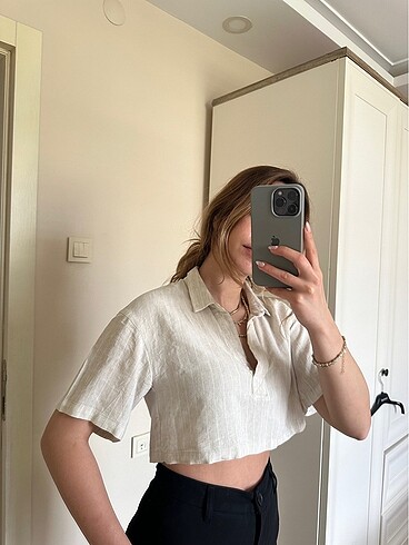 Pull and Bear P&B crop gömlek