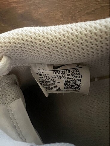 37 Beden beyaz Renk orijina nike court vision alta ayakkabi
