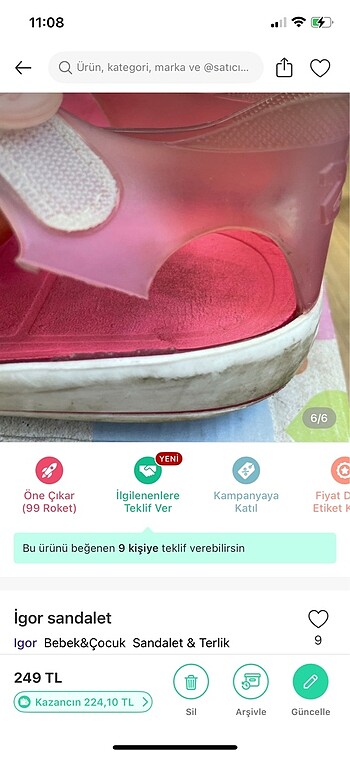 25 Beden pembe Renk İgor sandalet