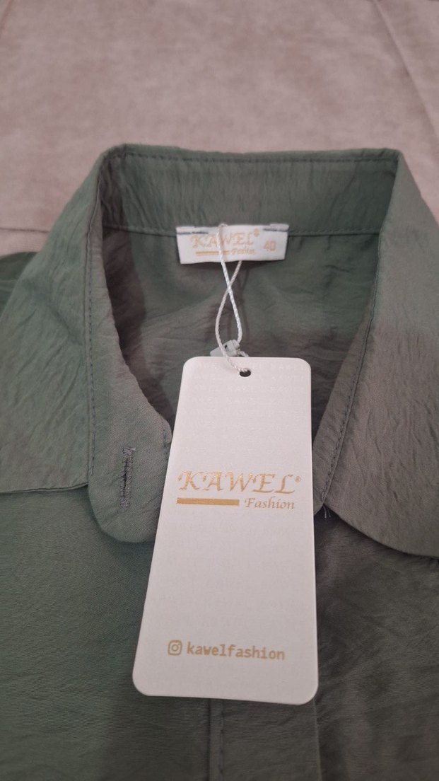 Düğmeli Salaş Kesim Uzun Haki takım - Görsel 3