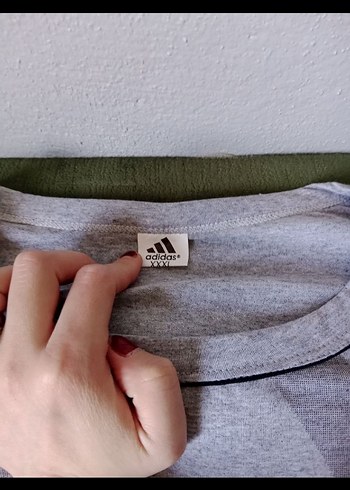 3xl Beden Erkek Tshirt/ Fitted Gri Adidas Atlet