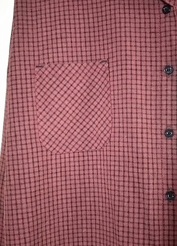 36 Beden bordo Renk Polo marka ekoseli uzun tunik