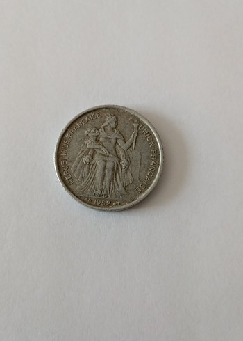 1952 Yeni Kaledonya 5 Francs - Görsel 2