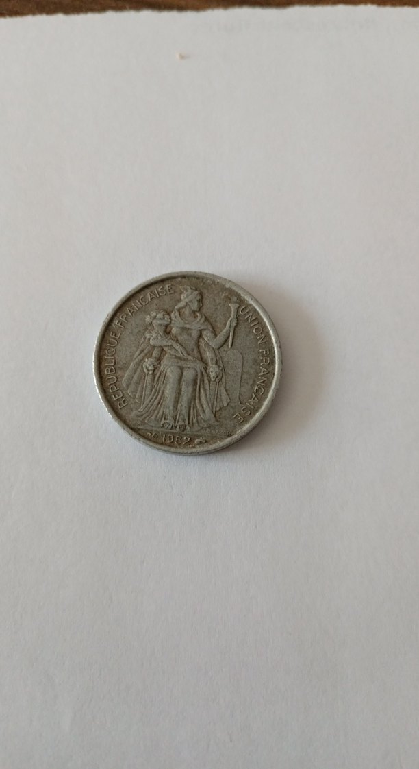 1952 Yeni Kaledonya 5 Francs - Görsel 2