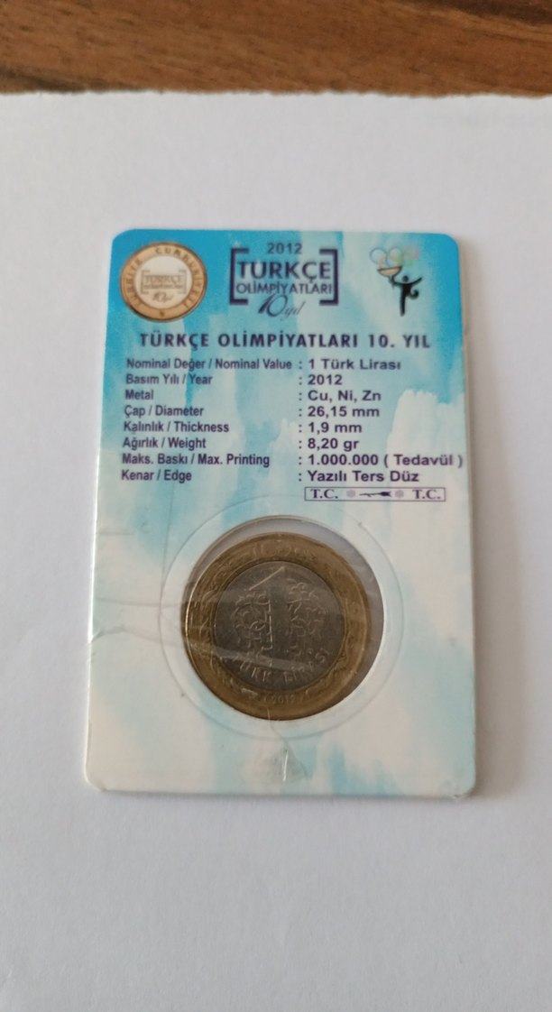 2012 Türkçe Olimpiyatları Hatıra Parası - Görsel 2