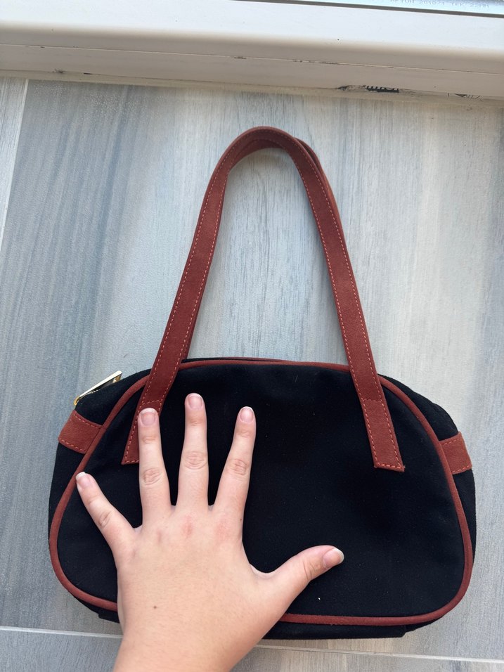 Kahverengi Süet Tokalı Kadın Çanta - Görsel 2