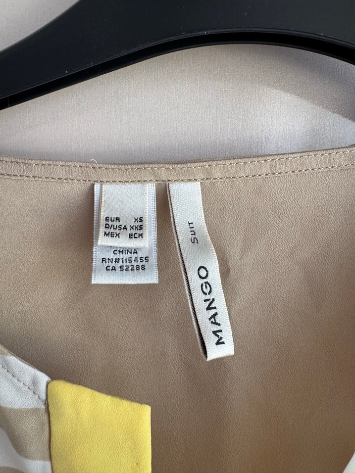 Sarı ten Çizgili Kemerli Midi Elbise - Görsel 2