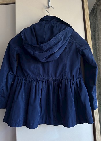 Kız Çocuk Mavi Düğmeli Trençkot - Görsel 3