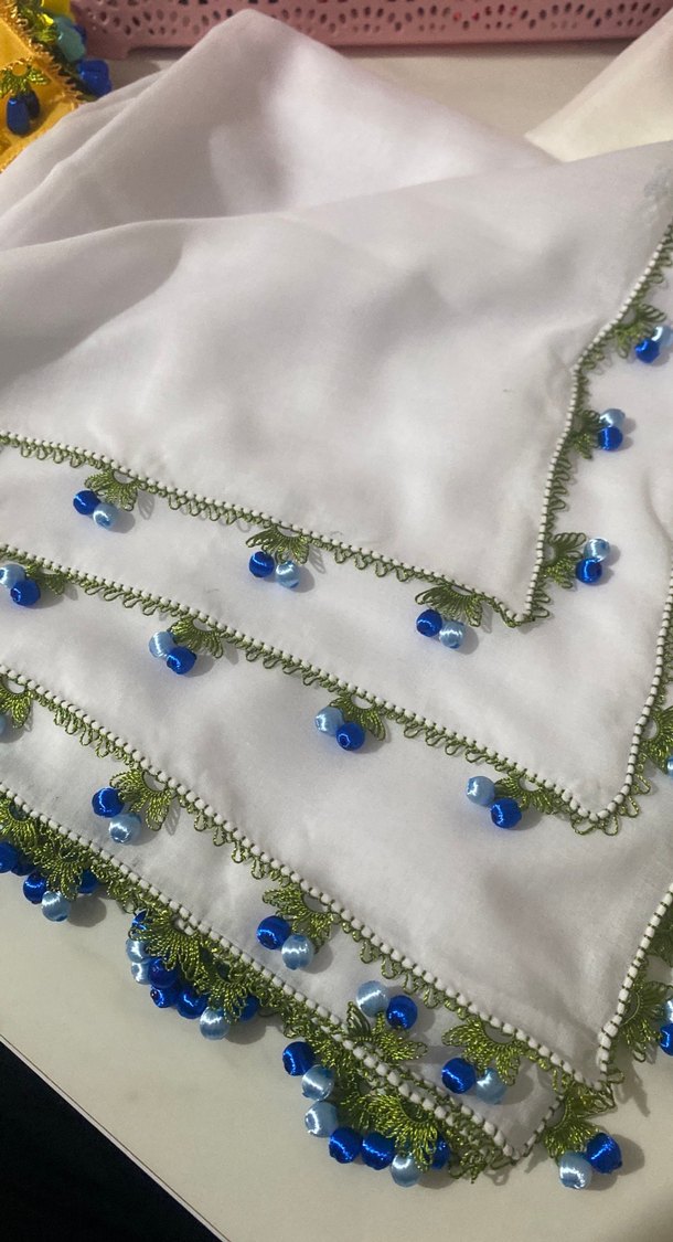 Mavi Nazar Boncuklu Oya İğne Oyası - Görsel 2