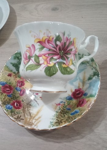 Çiçek Desenli Pastel Renkli Tabak - Görsel 3