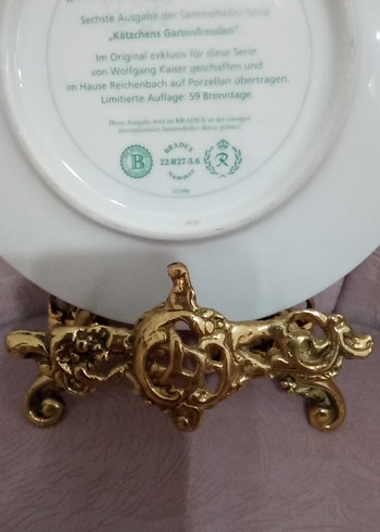 Diğer Parlak Kahverengi Kedi Figürlü Dekoratif Tabak