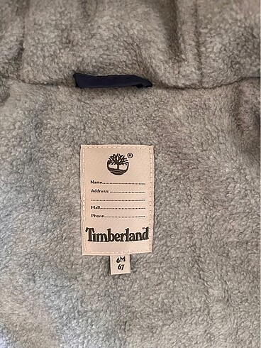 6 Ay Beden mavi Renk Timberland içi Polar bebek mont