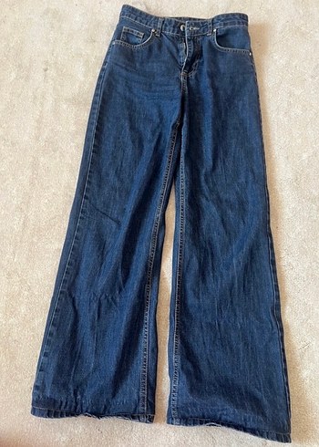 Trendyol & Milla Koyu Mavi Genis Paca Denim Jean