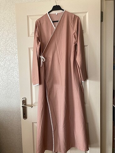 Pembe Pamuklu Kumaş Namaz Elbisesi