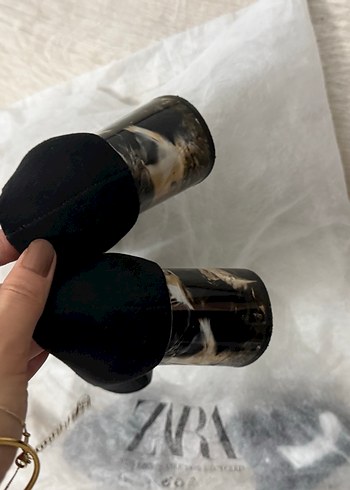 37 Beden ZARA Siyah Süet Stiletto Kadın Topuklu Ayakkabı