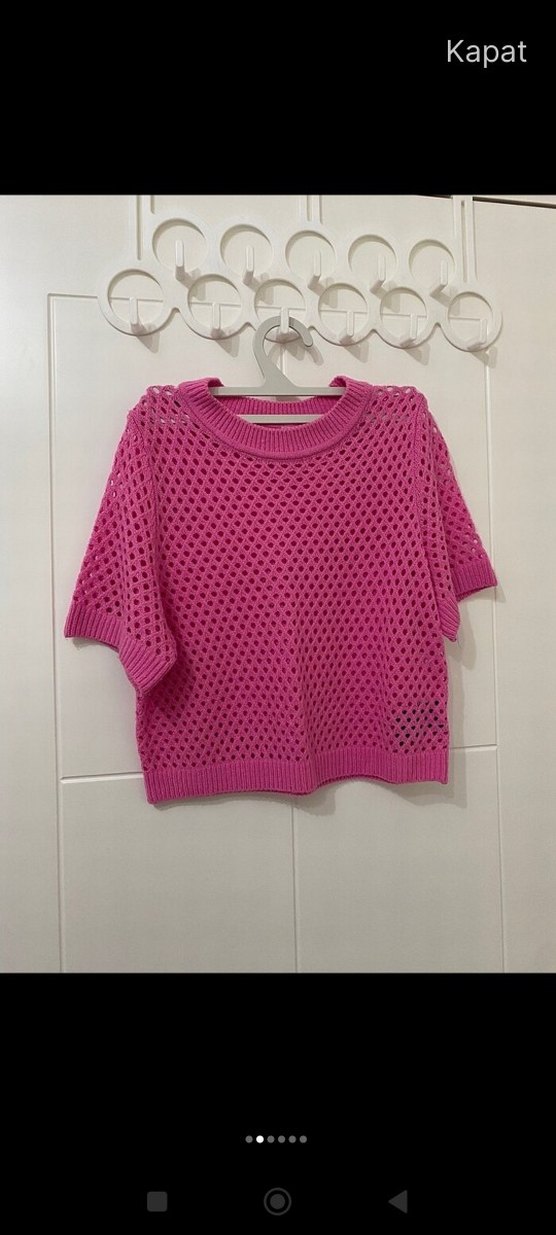 H&M pembe kısa kollu kazak - Görsel 2