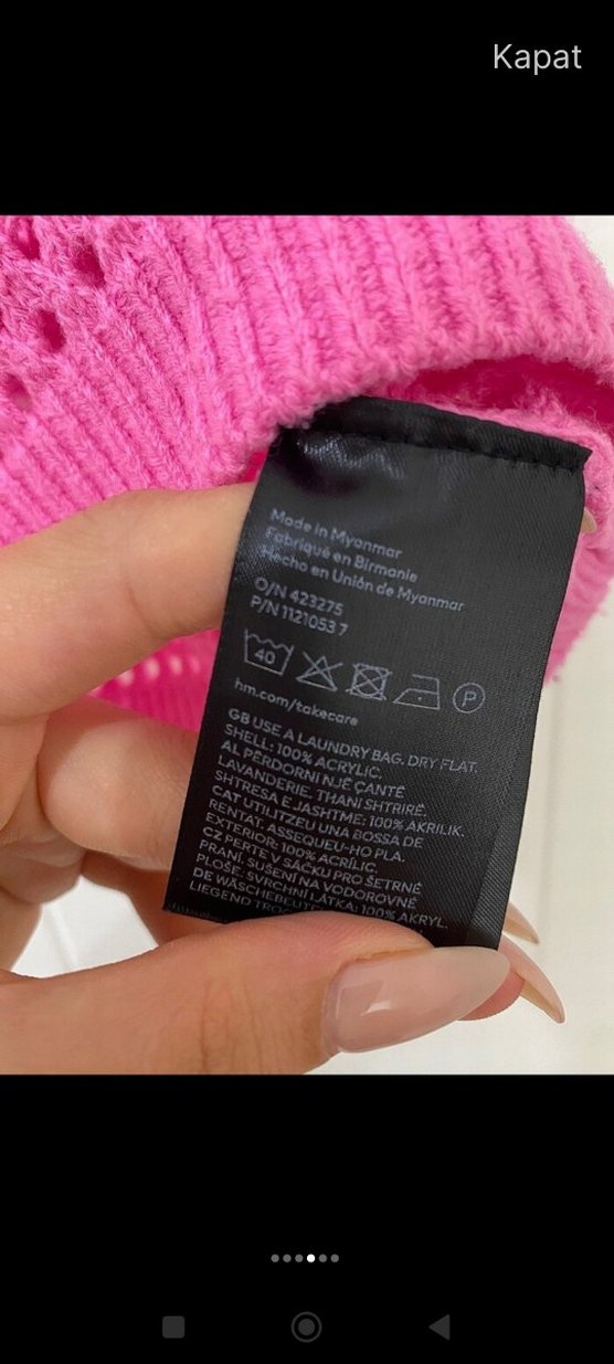 H&M pembe kısa kollu kazak - Görsel 3