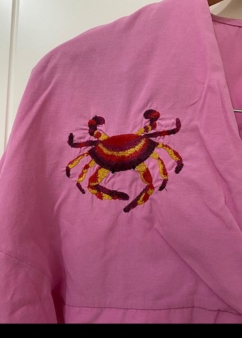 Pembe  plaj  gömleği (38 beden) - Görsel 3