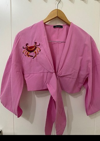 Pembe  plaj  gömleği (38 beden) - Görsel 2