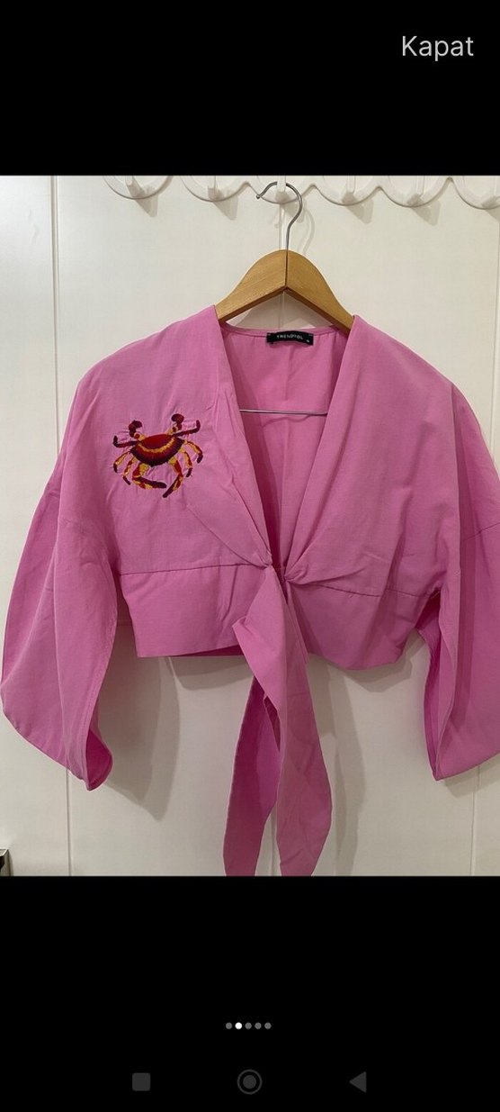 Pembe  plaj  gömleği (38 beden) - Görsel 2