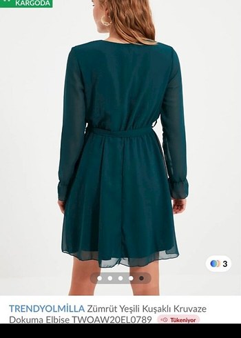 TrendyolMilla Kuşaklı Kruvaze Mini Elbise - Görsel 3