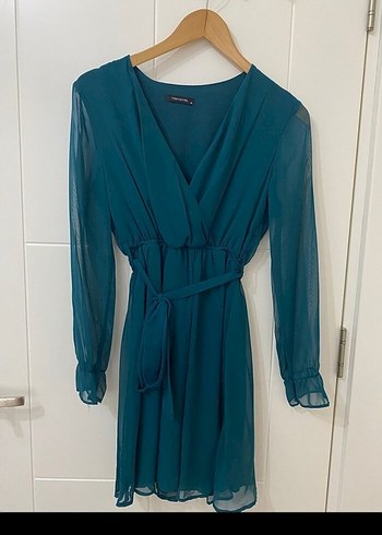 TrendyolMilla Kuşaklı Kruvaze Mini Elbise - Görsel 4