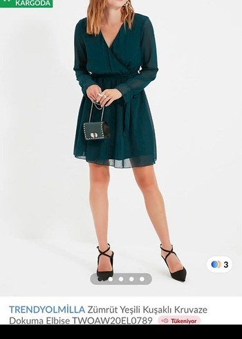 TrendyolMilla Kuşaklı Kruvaze Mini Elbise - Görsel 2