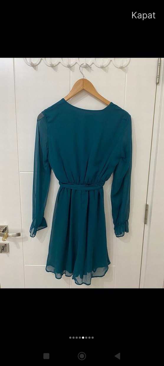 TrendyolMilla Kuşaklı Kruvaze Mini Elbise - Görsel 5