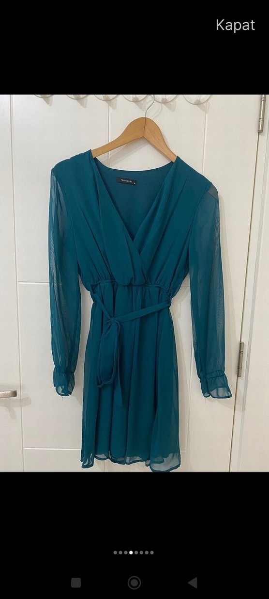 TrendyolMilla Kuşaklı Kruvaze Mini Elbise - Görsel 4