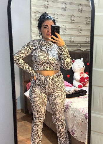 Kadın Zebra Desenli Uzun Kollu Eşofman Takımı - Görsel 2