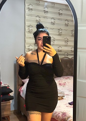 Siyah Straplez Gotik Midi Elbise - Görsel 3