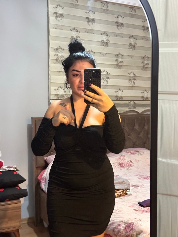 Siyah Straplez Gotik Midi Elbise - Görsel 2