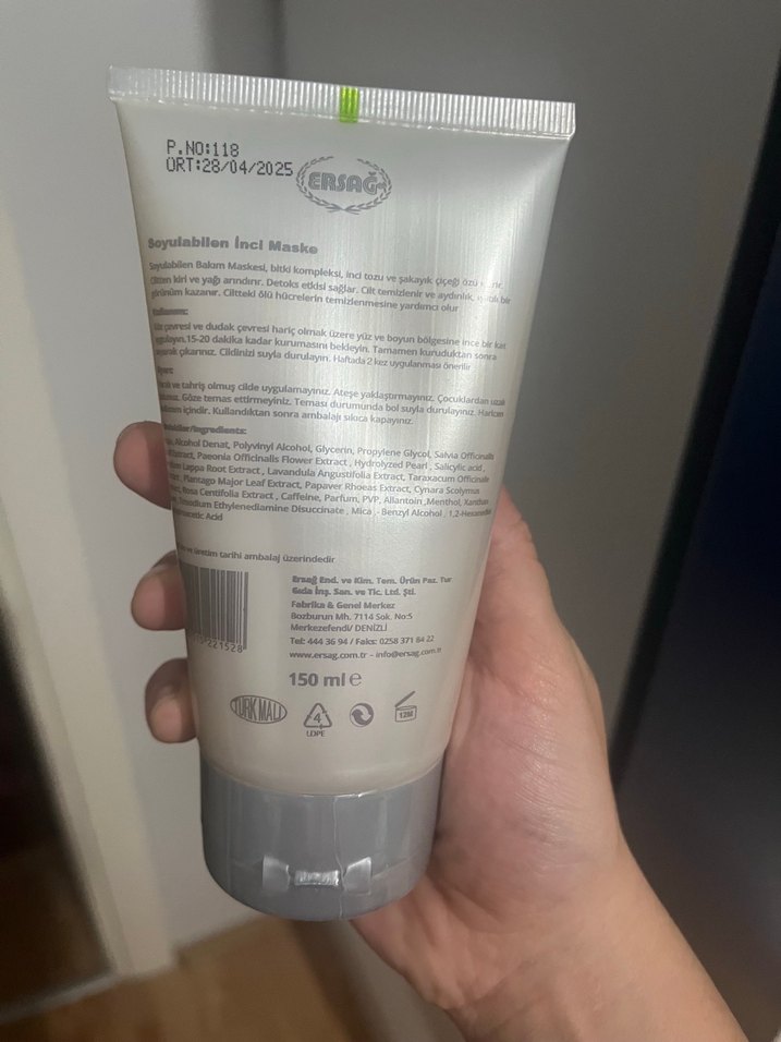 Ersağ İnci Maske 150 ml - Görsel 2