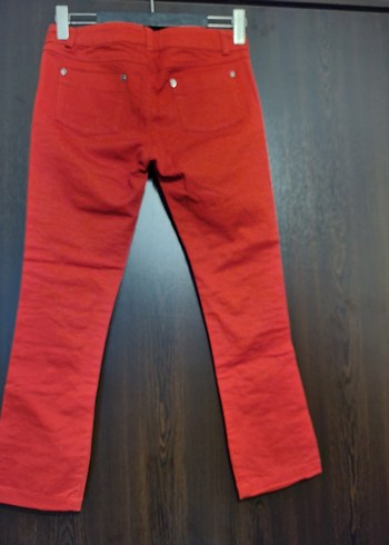 Kırmızı Yırtık Detaylı Kadın Jean - Görsel 6